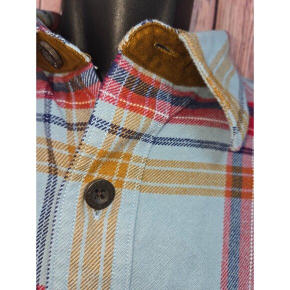 Orvis Mens Classic Fit Plaid Flannel Shirt Large 100% Cotton Long Sleeve - Picture 7 of 9
